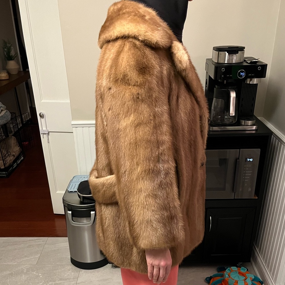 Vintage Mink Coat, Autumn Haze Brown - Picture 6 of 7